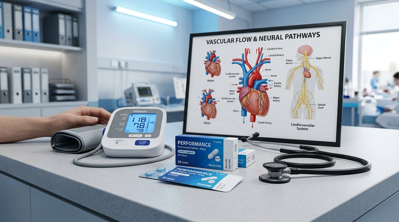 Allopathic erectile dysfunction and premature ejaculation medications: PDE5 inhibitors Sildenafil Tadalafil, SSRI Dapoxetine, and cardiovascular blood pressure monitoring