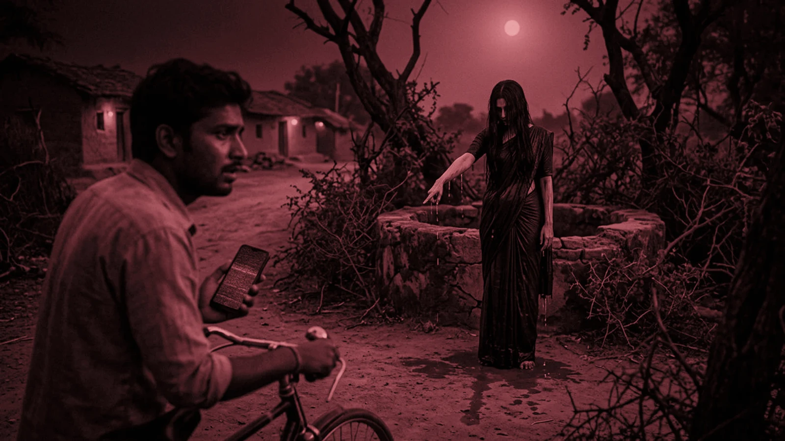 The Blood Moon Witch — Scene 2: The First Victim & Daniel's Dead Mother - The Blood Moon Witch Horror Movie Scene Still 4K Wallpaper
