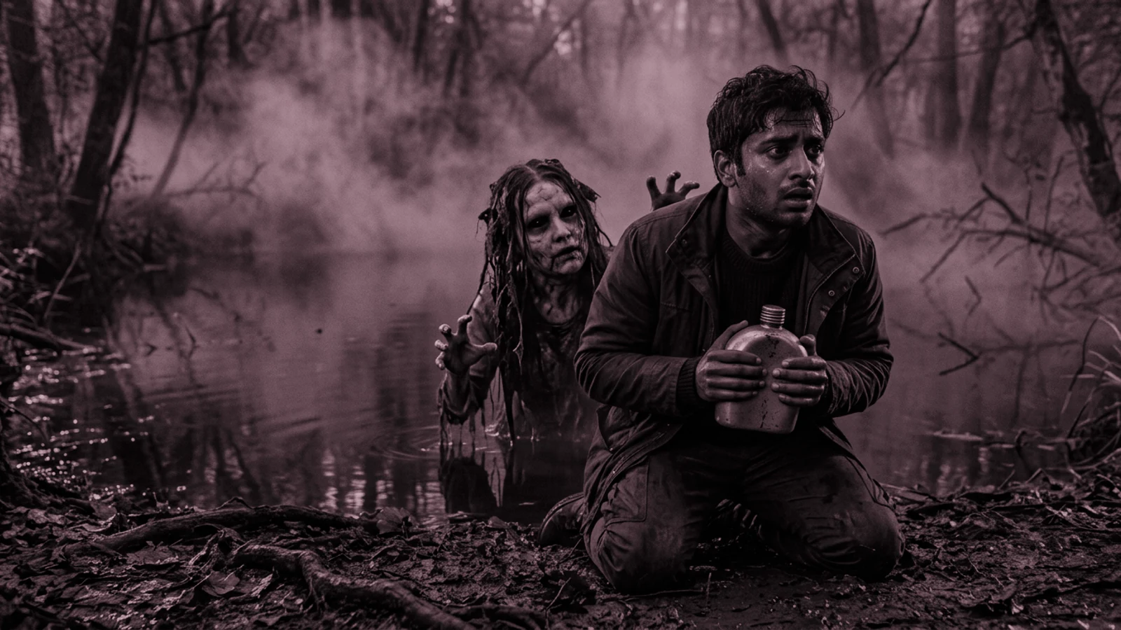 The Blood Moon Witch — Scene 5: The Running Water & The First Light of Dawn - The Blood Moon Witch Horror Movie Scene Still 4K Wallpaper