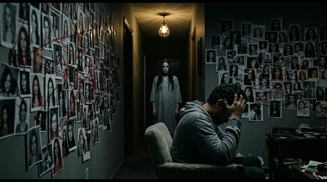 Scene 4: INT. ARJUN'S APARTMENT — 2:13 A.M. - The Girl In Every Face Scene 4: INT. ARJUN'S APARTMENT — 2:13 A.M. - The Girl In Every Face Horror Movie Scene Still 4K Wallpaper