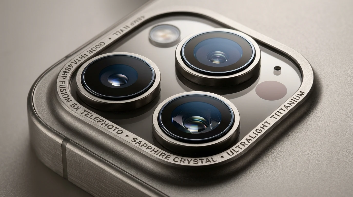 iPhone 18 Pro Triple Lens Camera Array with Laser Engraved Tetraprism and Sapphire Glass