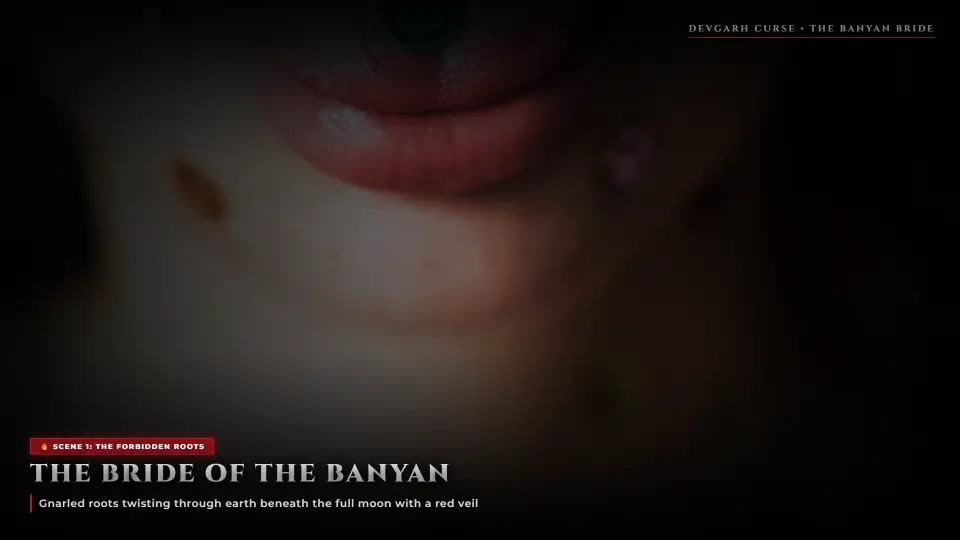 The Bride of the Banyan — Forbidden Roots Under the Moon - The Curse That Hated Love The Bride of the Banyan — Forbidden Roots Under the Moon - The Curse That Hated Love Horror Movie Scene Still 4K Wallpaper