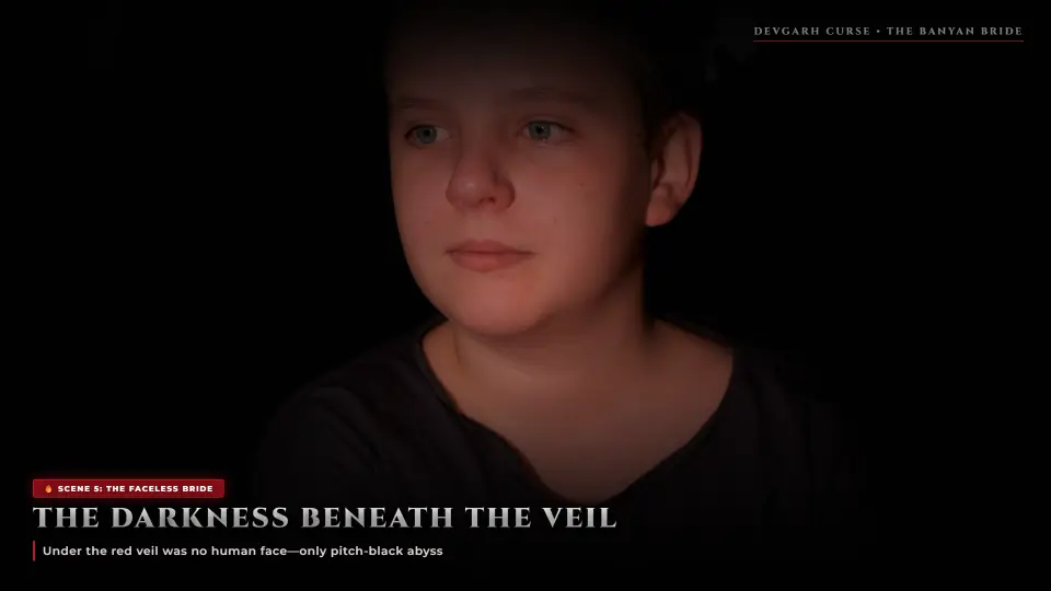 The Darkness Beneath the Veil — Faceless Red Veiled Entity - The Curse That Hated Love The Darkness Beneath the Veil — Faceless Red Veiled Entity - The Curse That Hated Love Horror Movie Scene Still 4K Wallpaper