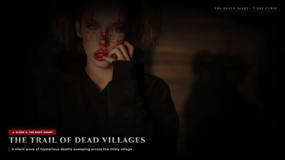 The Trail of Dead Villages — Foggy Graveyard of Unexplained Deaths - The Death Diary The Trail of Dead Villages — Foggy Graveyard of Unexplained Deaths - The Death Diary Horror Movie Scene Still 4K Wallpaper