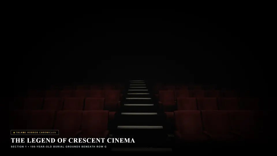 The Legend of Crescent Cinema — Desecrated Burial Grounds Beneath the Auditorium - The Haunted Seat of Cinema House Horror Movie Scene Still 4K Wallpaper