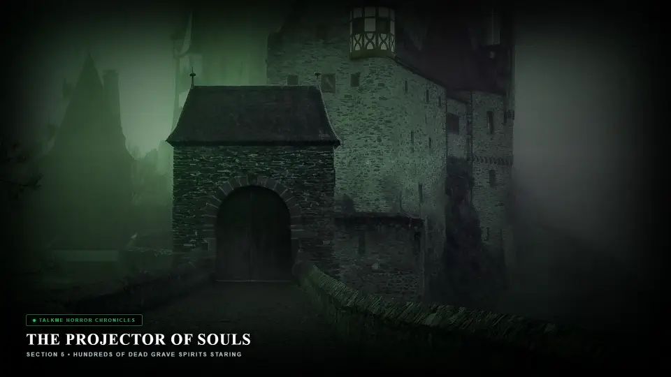 The Projector of Souls — Hundreds of Dead Spirits Staring from the Screen - The Haunted Seat of Cinema House Horror Movie Scene Still 4K Wallpaper
