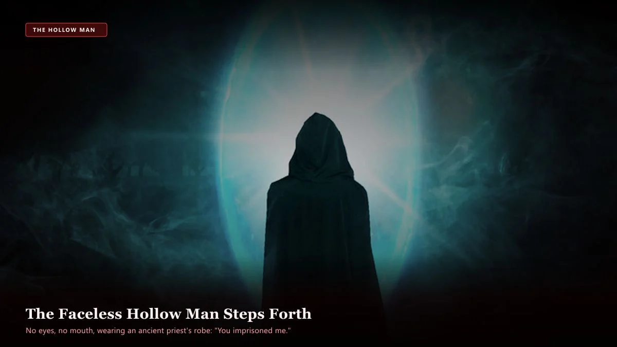 The Door Beneath the Church — Scene 5: The Faceless Hollow Man Steps Forth - The Door Beneath the Church Horror Movie Scene Still 4K Wallpaper