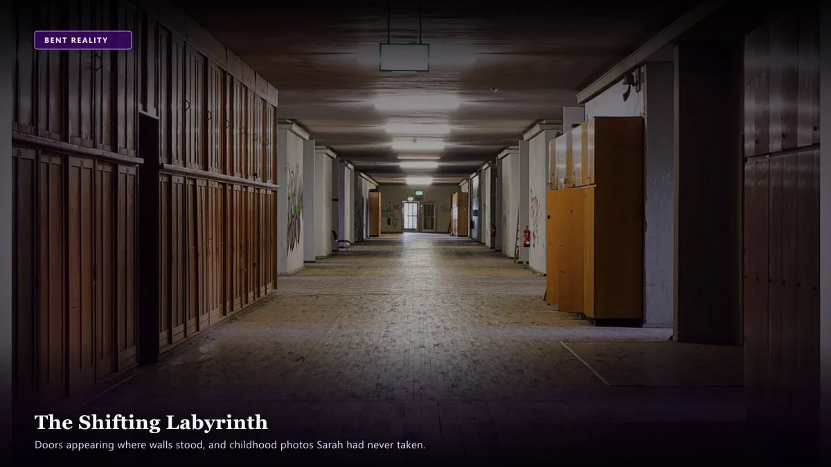 The House That Remembered — Scene 4: The Shifting Labyrinth & Impossible Corridors - The House That Remembered Horror Movie Scene Still 4K Wallpaper