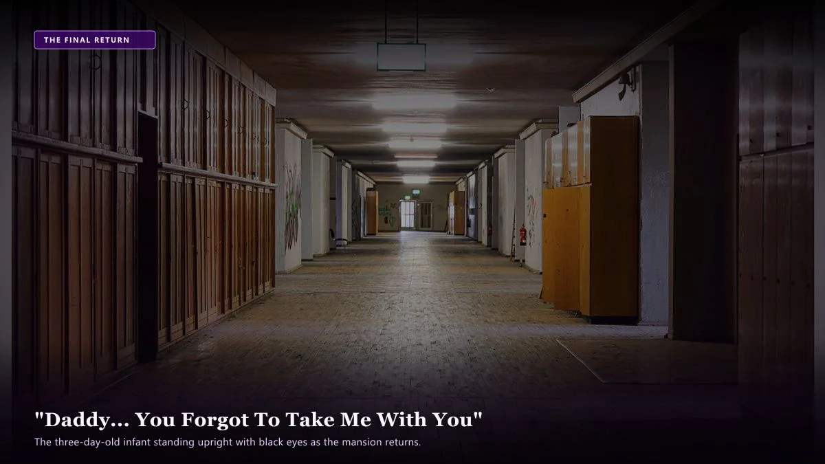 The House That Remembered — Scene 7: The Newborn in the Hallway & The Return of Blackwood - The House That Remembered Horror Movie Scene Still 4K Wallpaper