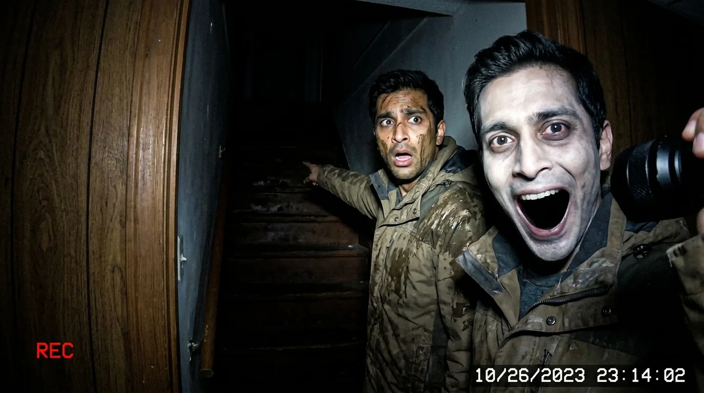 The Last Recording — Scene 4: The Doppelgänger & The Dislocated Jaw - The Last Recording: A Found-Footage Horror Story Horror Movie Scene Still 4K Wallpaper