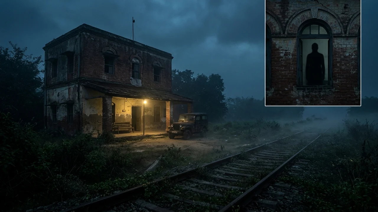The Night Duty — Scene 1: The Remote Police Station & Abandoned Tracks - The Night Duty Horror Movie Scene Still 4K Wallpaper