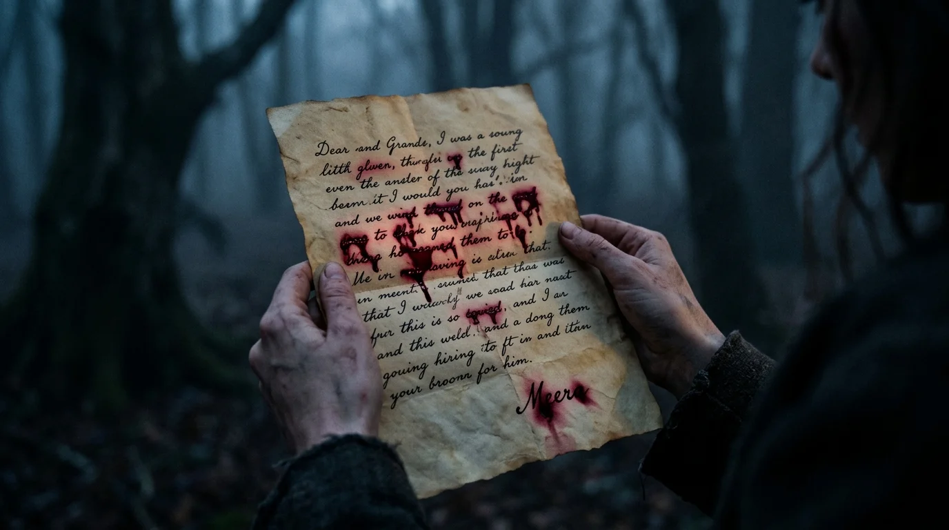 The Possessed Love Letter — Scene 2: The Handwritten Proposal in Blood - The Possessed Love Letter Horror Movie Scene Still 4K Wallpaper