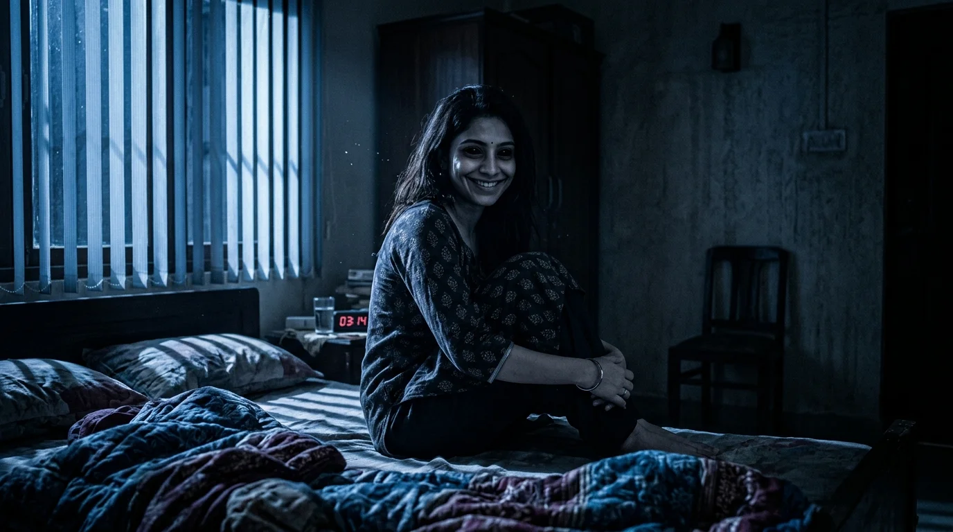The Possessed Love Letter — Scene 3: The Possessed Girl in the Dark - The Possessed Love Letter Horror Movie Scene Still 4K Wallpaper