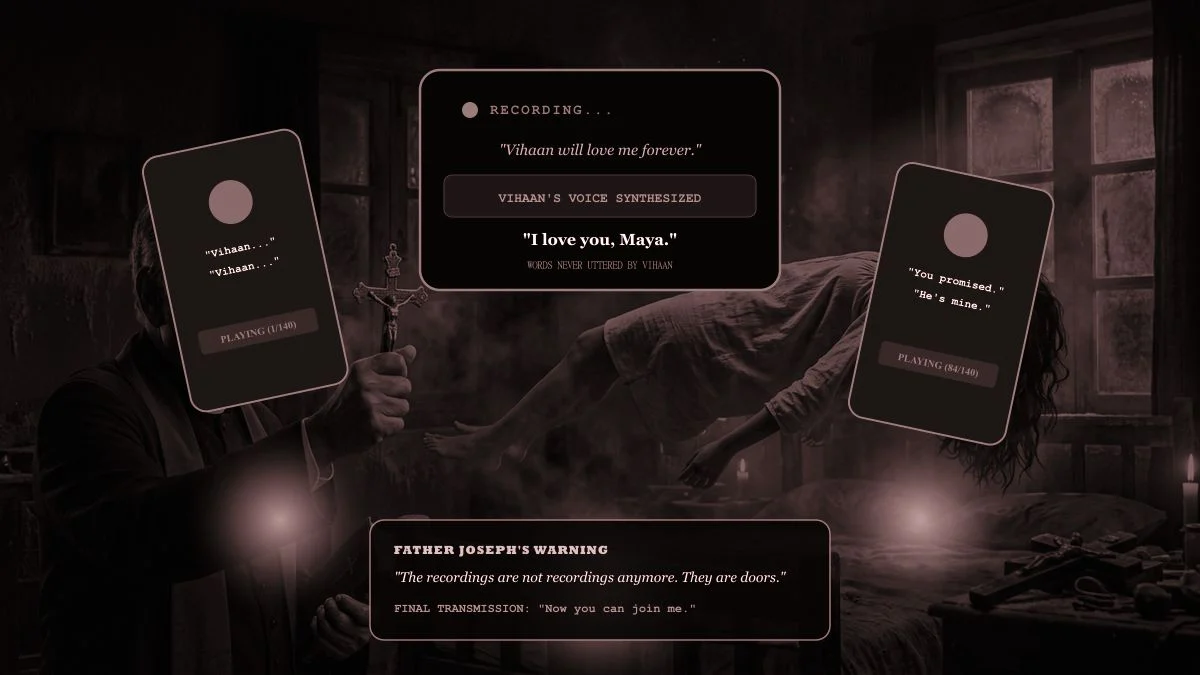The Voice Note — Scene 4: The Midnight Exorcism & Symphony of Voices - The Voice Note Horror Movie Scene Still 4K Wallpaper
