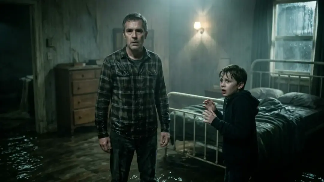 Scene 3: Father's Possession & The Black Void Eyes - The Water That Came Home Scene 3: Father's Possession & The Black Void Eyes - The Water That Came Home Horror Movie Scene Still 4K Wallpaper