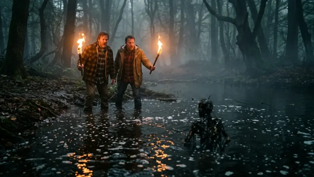 Scene 6: The Boiling Pond & Retrieval of the Drowned Remains - The Water That Came Home Scene 6: The Boiling Pond & Retrieval of the Drowned Remains - The Water That Came Home Horror Movie Scene Still 4K Wallpaper